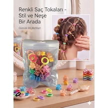 Kilitli Ambalajlı Çoklu Karma Kız Çocuk Saç Tokası Seti Mini Lastik, Mandal Ve Çıtçıt Toka - 5 Farklı Seçenek 0