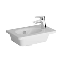 VitrA Zentrum 7789B003-0029 Sağ Armatür Delikli Etajerli Lavabo.