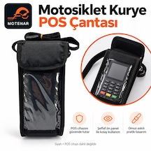 Motenar Motosiklet Kurye Pos Çantası Şeffaf Pencereli Siyah