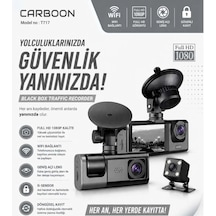 Carboon T717 Araç İçi Kamera 1080p+720p Full Hd Ön,arka Ve Iç Kayıt 3 Kamera Gece Görüşlü