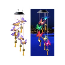 Geeroyoo Güneş Enerjili Kelebek Rüzgar Çanı İle Renkli Aydınlatma Ve Dekorasyon Çok Renkli