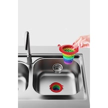 2 Adet Renkli 6 Kademeli Lavabo Süzgeci Birikintileri Toplar Rahatlık Sağlar Plastik Diğer