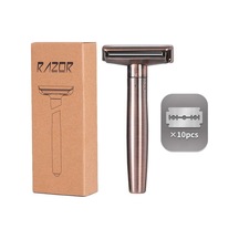 Joyhub Manuel Tıraş Makinesi Rulo Sistem Erkek Tıraş Bıçağı Metal Tıraş Üstün 1 Şaft 10 Yedek Bıçak Apc-739 D