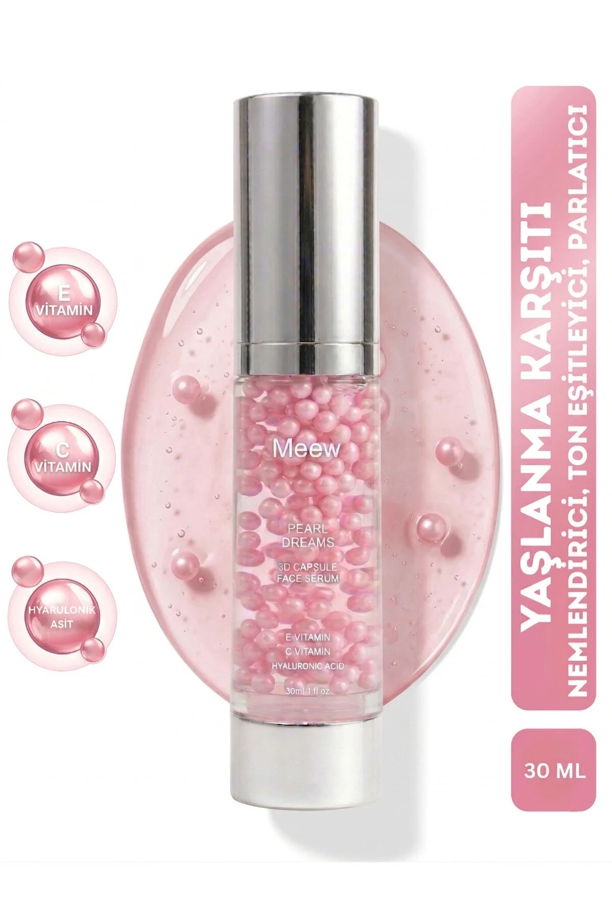 Pearl Dreams Yüz Serumu 3d Kapsül Topçuklu Serum E Vitamini C Vitamini Hyaluronik Asit