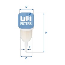 Yakıt Filtresi - Fiat Fiorino, Uno, X 1/9, 126, Duna, 1310, 1325, Nova, Spider - Ufı-3100900