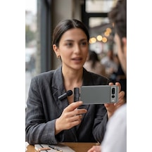 Thentech Kablosuz Yaka Mikrofonu Type C Uyumlu Telefon Canlı Yayın Vlog Video Kayıt Çekim Mikrofonu Seti