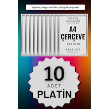 Gri-10 Adet A4 Çerçeve Diploma Belge Sertifika Fotoğraf Resim Çerçevesi Pvc 10lu Platin