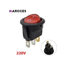 Ic-131 Yuvarlak Işıklı Anahtar On-Off 3P 220V Kırmızı Renk 5 Adet