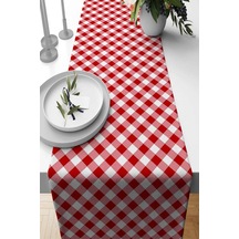Kırmızı Christmas Desen Premium Masa Örtüsü Runner Rnr562n11