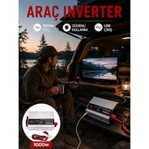 Mey İthalat 1000w Araç İnverter Aküden Elektrik Üreten Taşınabilir Güç Dönüştürücü