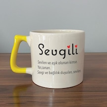 Sevgili Baskılı Sarı Kulplu D Kupa