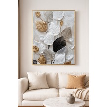 Armonia - Gerçek Cama Baskı Gold Alüminyum Metal Çerçeveli Tekli Modern Cam Tablo