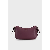 Emporio Armani Logolu Fermuarlı Ayarlanabilir Askılı Omuz Çantası Kadın Çanta Ew000539 Af12036 Ma149 Mürdüm