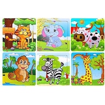 Eğitici Ahşap Oyuncak Puzzle Er263 Desenlı Hayvan Figürlü