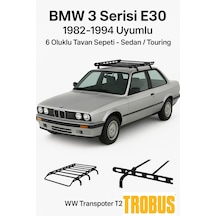 Bmw 3 Serisi E30 1982-1994 Uyumlu 6 Oluklu Tavan Sepeti - Sedan /