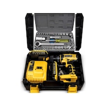 Darbeli Kablosuz Matkap 24 Volt 21 Watt Anahtarsız Mandren 2 Akü 40 Parça Setli - Yok Yan Sap