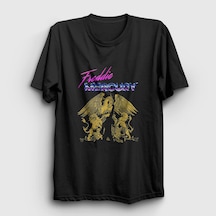 Presmono Unisex Queen Freddie Mercury T-shirt Siyah