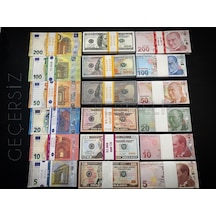 Aykar 18 Deste Karışık Euro - Dolar Ve Tl Geçersiz Paralar