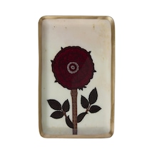 Yargıcı Çiçek Desenli Alüminyum Dikdörtgen Tepsi 15x10x1 Cm 26knhs1028c St