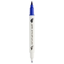 Mavi Renkli Çift Taraflı Fırça Uçlu Kalem, Brush Sing Pen Twin