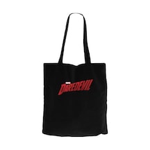 DareDevil Logo Siyah Kanvas Bez Çanta Siyah