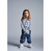 Miababy Etnik Desen Pantolon Kanguru Cep 2 Li Takım İndigo