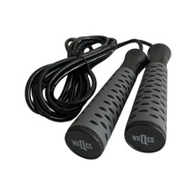 Woqes Rulmanlı Pvc Atlama İpi 2.8 Metre Kaymaz Saplı Fitness Ve Kardiyo İpi Gri-siyah