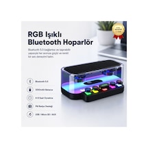Rgb Işıklı Bluetooth Hoparlör 1200mah Fm Radyolu Taşınabilir Kablosuz Speaker-1687