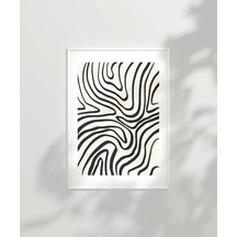 Çerçevesiz Poster Organik Hatlı Soyut