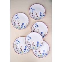Tabak Evi Porselen Morden Pasta Tabağı Seti 19,50cm 6 Kişilik 6 Parça Krem
