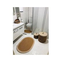 Hasır Jüt 6 Parça Banyo Seti Kırçıl Kırçıl