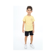 Toontoy Kids Toontoy Erkek Çocuk Baskılı Şortlu Takım Sarı