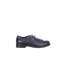 01WR3702 Bueno Shoes Mavi Deri Kadın Az Topuklu Ayakkabı