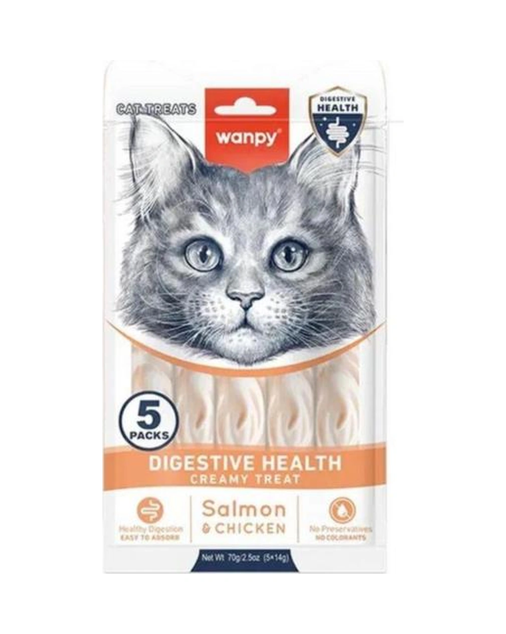 Wanpy Digestive Health Somon Balığı&tavuk 5x14 Gr