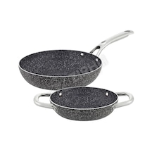 4 Adet Hascevher Dora Granit 2 Prç Tava Seti Kapaksız 18/22 2.2 Mm Gri Çok Renkli