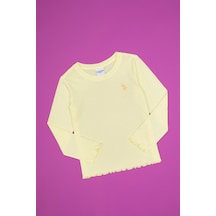 U.S. Polo Assn. Kız Çocuk Sarı Bisiklet Yaka Basic Sweatshirt 50317908-VR044
