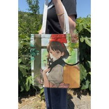 Zipzap Kiki's Delivery Service V4 Yazlık Kışlık Çift Taraflı Kanvas Baskı Bez Çanta Anime Çantası