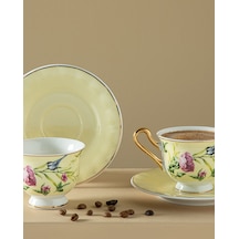 English Home Vanilla New Bone China 4 Parça 2 Kişilik Kahve Fincan Takımı Açık Sarı Açık Sarı