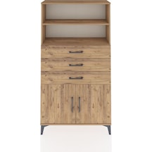 Arges Dolap 3 Raflı 3 Çekmeceli 2 Kapaklı 88x30x163 Çam-çam Atlas Çam