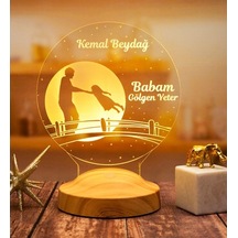 3D Led Lamba 3Boyutlu Babalar Günü Kahraman Babam Kişiye Özel