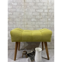, Puf Ahşap Ayak Limon Sarısı,spor Modern Tasarım, Çima Dik