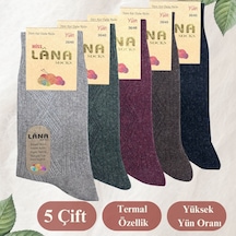 Kışlık Yün Kadın Çorap Lambswool 5'li Paket-9067935436244