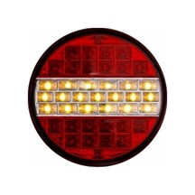 24V Stop Lambası Yuvarlak Kablolu Ledli 4 Fonksiyonlu Sarı-K N11.9125