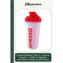 Premium Shaker 700 Cc Kırmızı Kapak - 8x48+37 Egzersiz Kabı Sporcu Eşyası İçecek Gereci