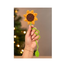 Amigurumi El Yapımı Ayçiçeği Kitap Ayracı Yüksek Kaliteli Malzeme, Detaylı İnce İşçilik