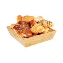 Bambu Lüx Kare Büyük Ekmeklik-meyvelik 25cm, Bambu Ekmeklik Kare Büyük Boy 25cm Çok Renkli