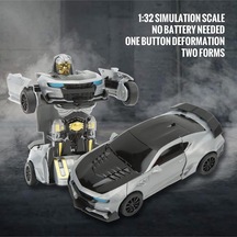 Tek Tuşla Robota Dönüşen Gri 14 Cm Oyuncak Araba Yeni Model Kutusuz Üründür