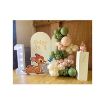 Retro Okaliptus Pink Blush Ve Retro Beyaz Balon Zinciri 100 Adet Mix