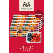 250 Adet 500 Ml Ekonomik Buzdolabı Dondurucu Erzak Sızdırmaz Saklama Kabı Seti Buzluk Organizer Şeffaf