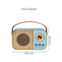 Nostaljik Bluetooth Hoparlör Bluetooth 5.2 Usb & Tf Kart Destekli Led Taşınabilir Speaker